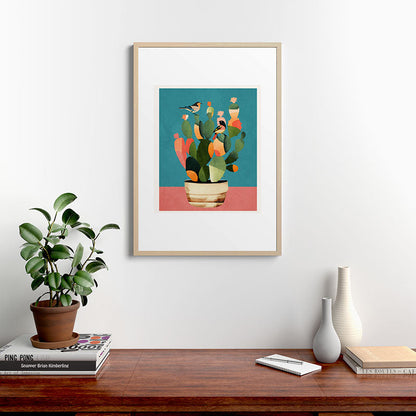 Cactus and Birds 2 Framed Art Print Gallery Image 20