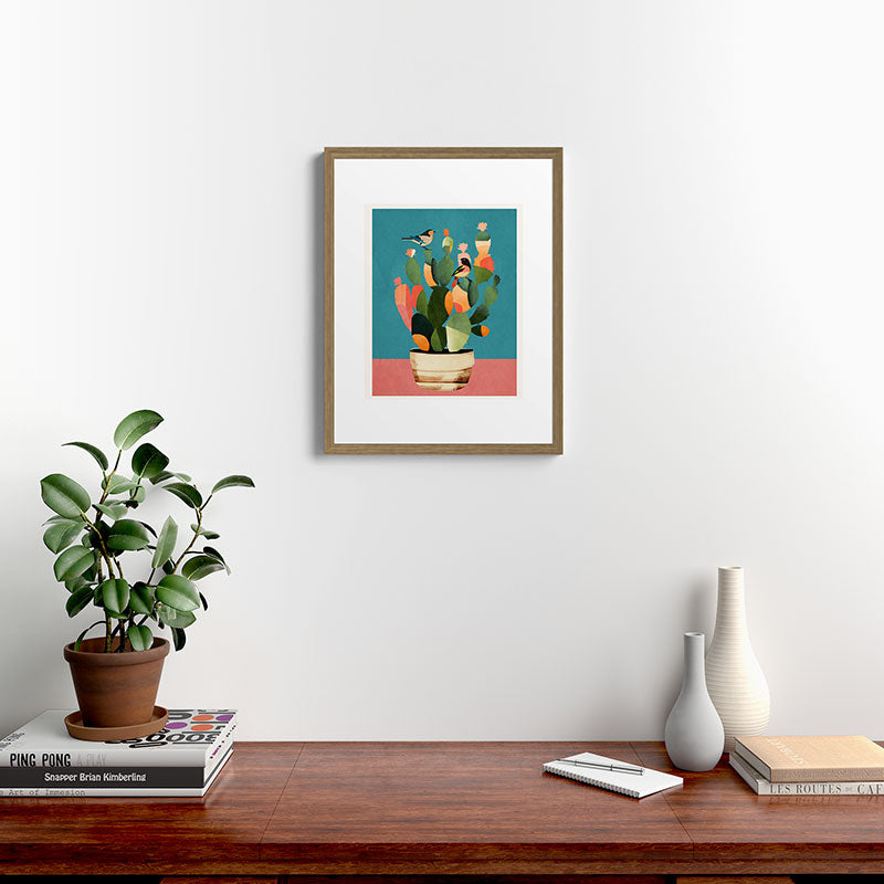 Cactus and Birds 2 Framed Art Print Gallery Image 12