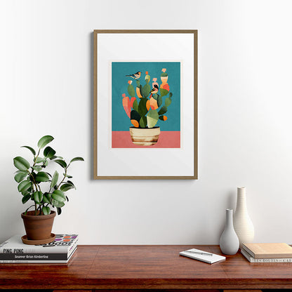 Cactus and Birds 2 Framed Art Print Gallery Image 13