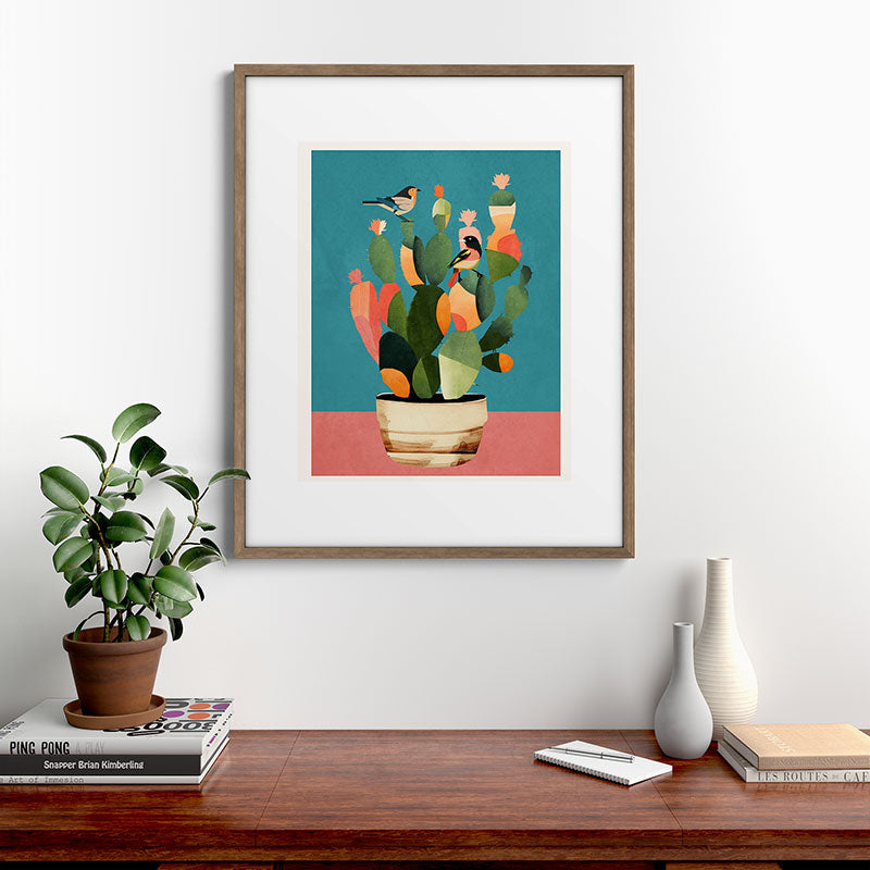 Cactus and Birds 2 Framed Art Print Gallery Image 14