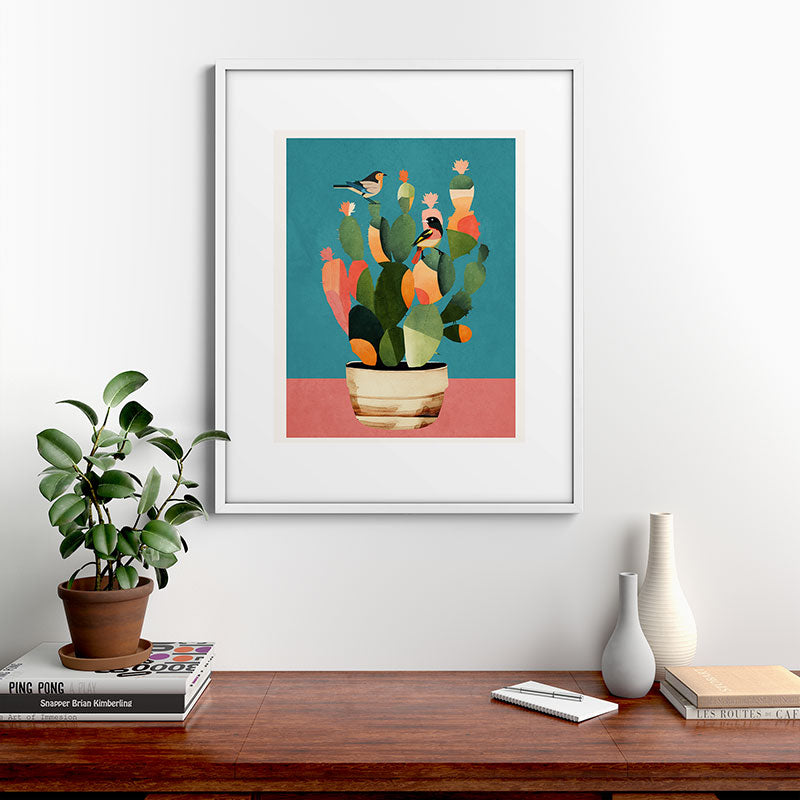 Cactus and Birds 2 Framed Art Print Gallery Image 28