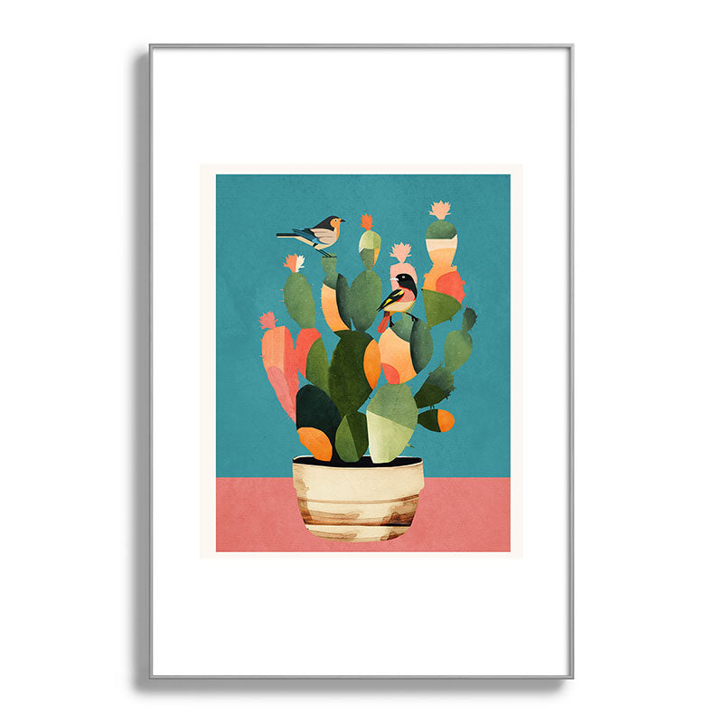 Cactus and Birds 2 Framed Art Print Gallery Image 100