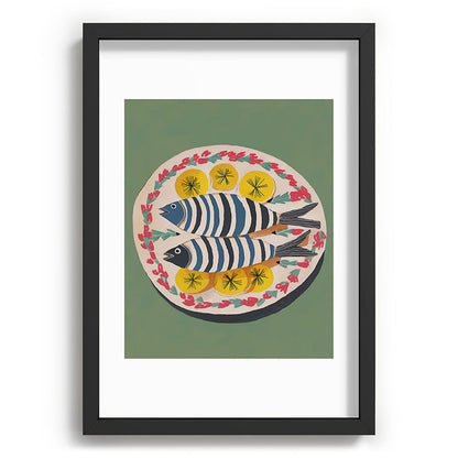 Mediterranean Fish Plate Framed Art Print Gallery Image 59