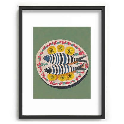 Mediterranean Fish Plate Framed Art Print Gallery Image 60