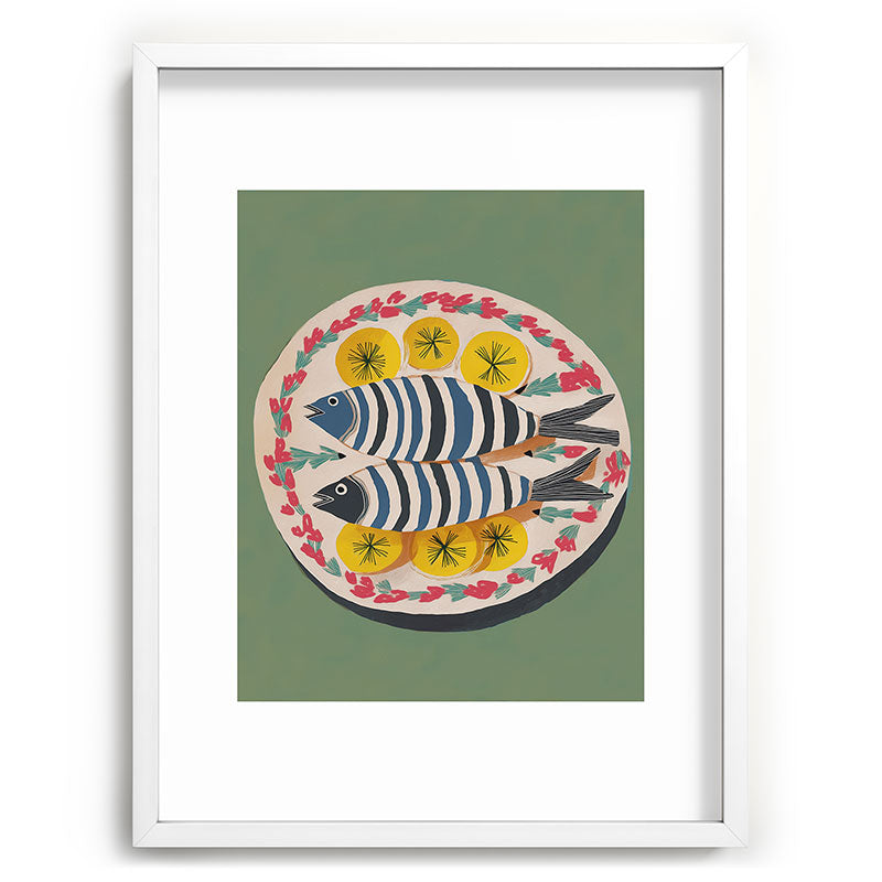 Mediterranean Fish Plate Framed Art Print Gallery Image 79