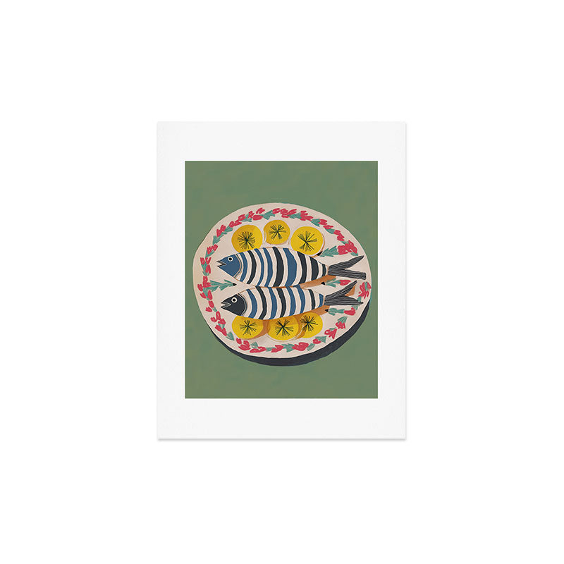 Mediterranean Fish Plate Art Print Gallery Image 2