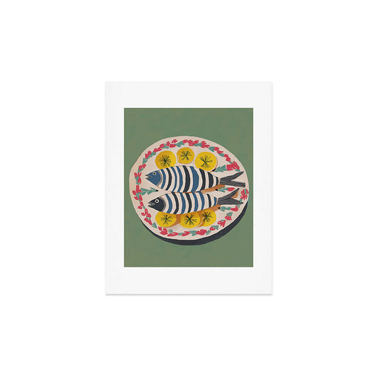 Mediterranean Fish Plate Art Print Gallery Image 2