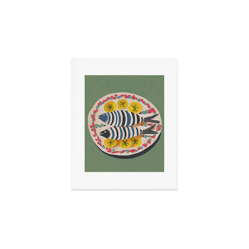Mediterranean Fish Plate Art Print Gallery Image 1
