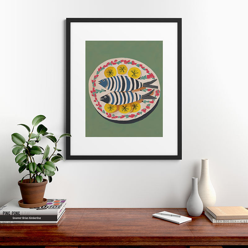 Mediterranean Fish Plate Framed Art Print Gallery Image 35