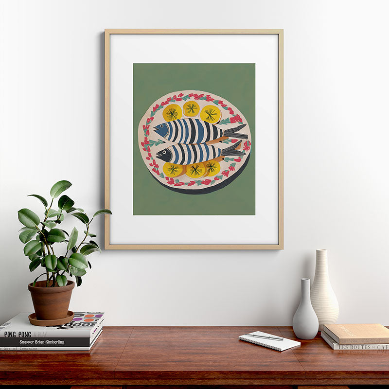 Mediterranean Fish Plate Framed Art Print Gallery Image 21