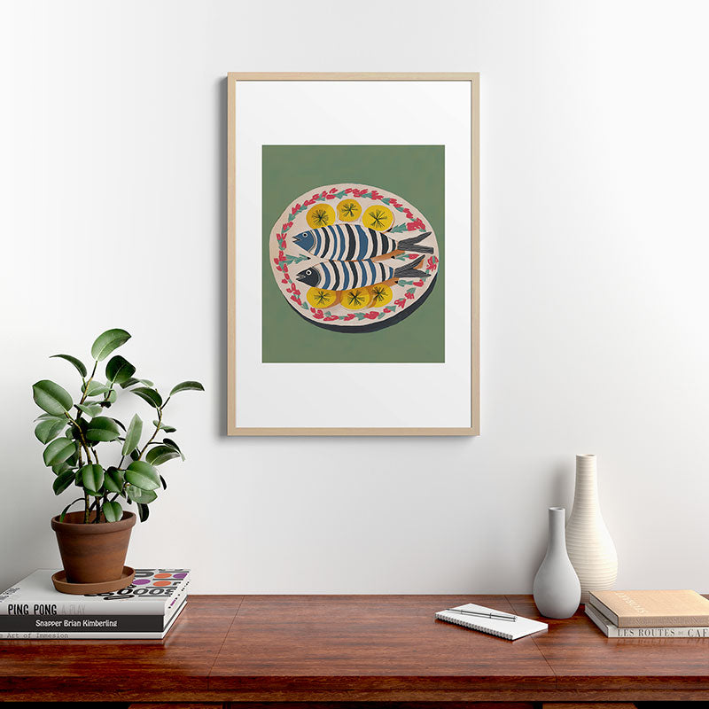 Mediterranean Fish Plate Framed Art Print Gallery Image 20