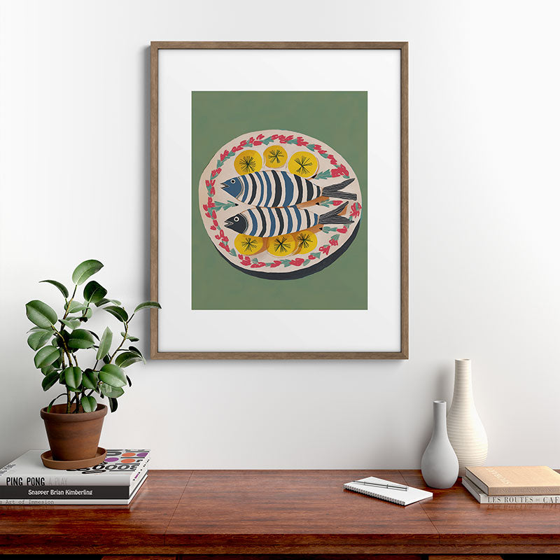 Mediterranean Fish Plate Framed Art Print Gallery Image 14