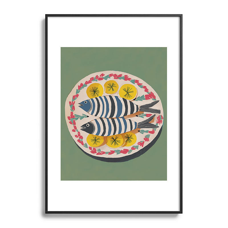 Mediterranean Fish Plate Framed Art Print Gallery Image 83