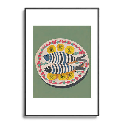 Mediterranean Fish Plate Framed Art Print Gallery Image 83