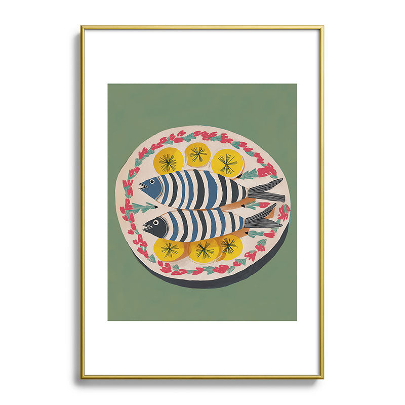 Mediterranean Fish Plate Framed Art Print Gallery Image 90