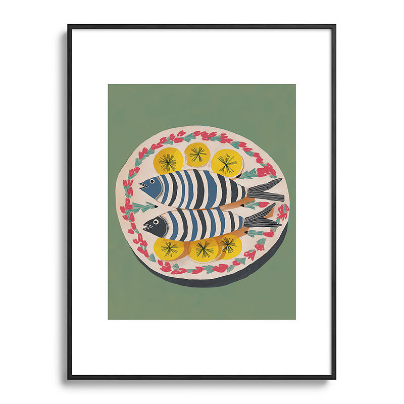 Mediterranean Fish Plate Framed Art Print Gallery Image 84