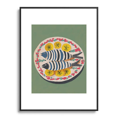 Mediterranean Fish Plate Framed Art Print Gallery Image 84