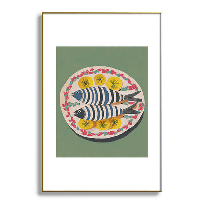 Mediterranean Fish Plate Framed Art Print Gallery Image 94