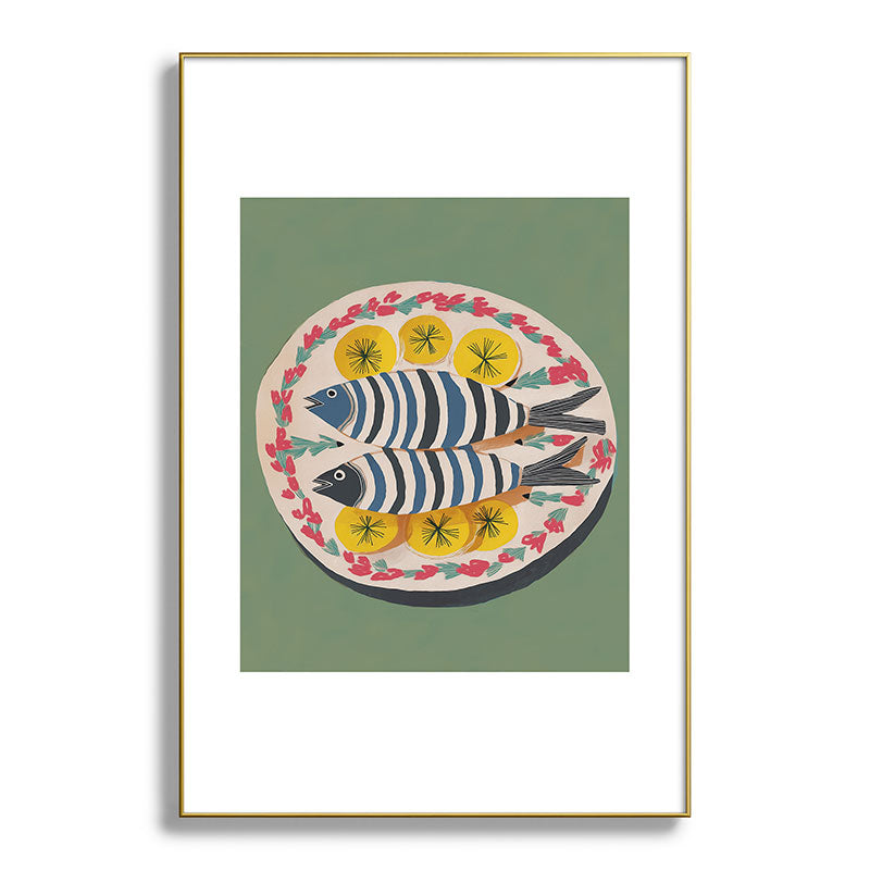 Mediterranean Fish Plate Framed Art Print Gallery Image 93