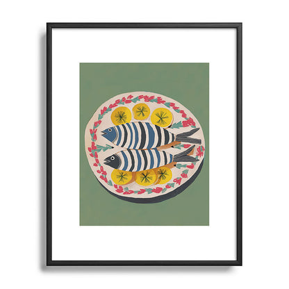 Mediterranean Fish Plate Framed Art Print Gallery Image 82