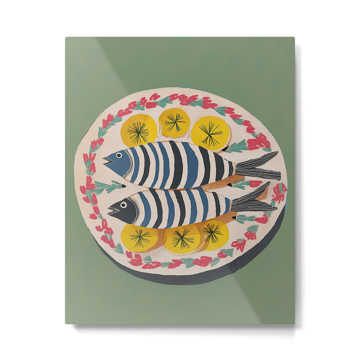 Mediterranean Fish Plate Metal Print Gallery Image 2