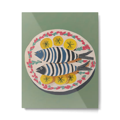 Mediterranean Fish Plate Metal Print Gallery Image 3
