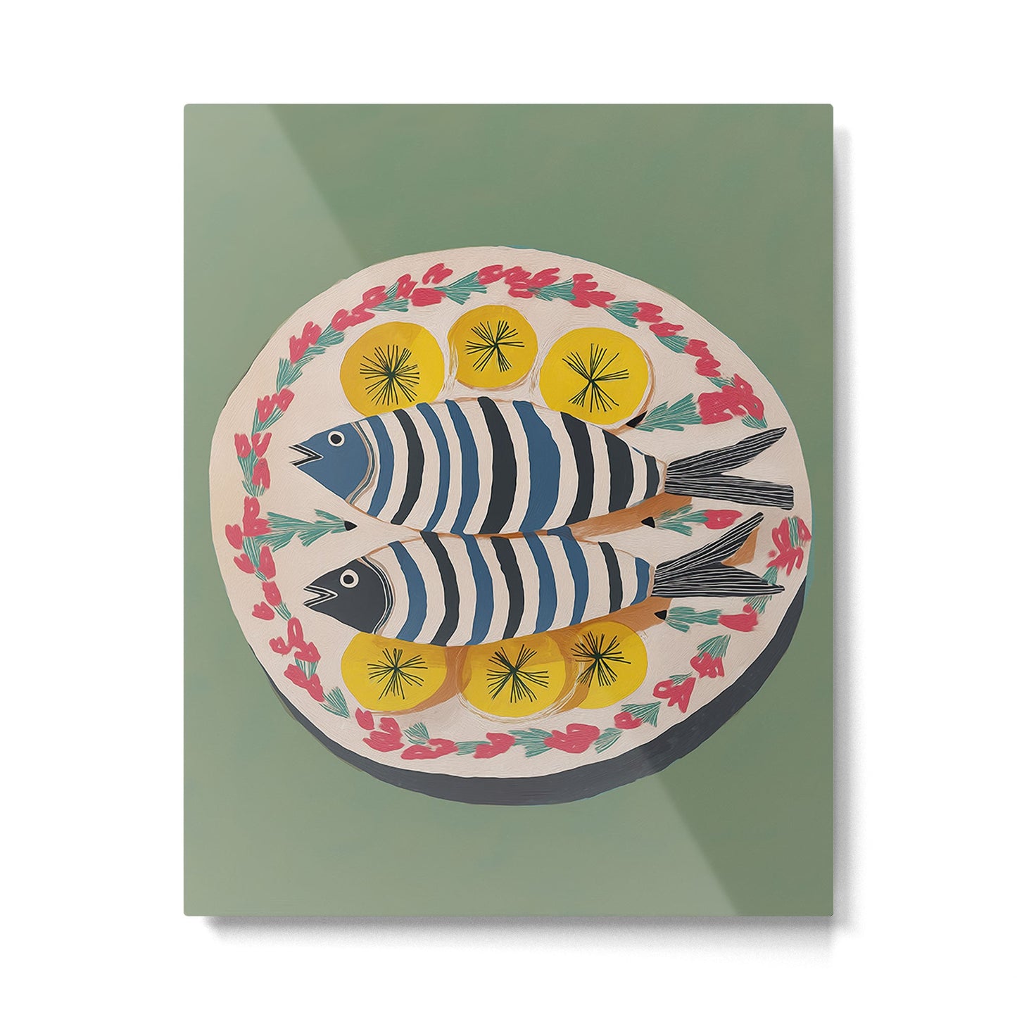 Mediterranean Fish Plate Metal Print Gallery Image 1