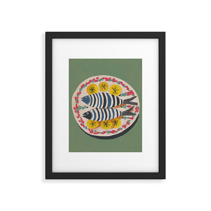Mediterranean Fish Plate Framed Art Print Gallery Image 2