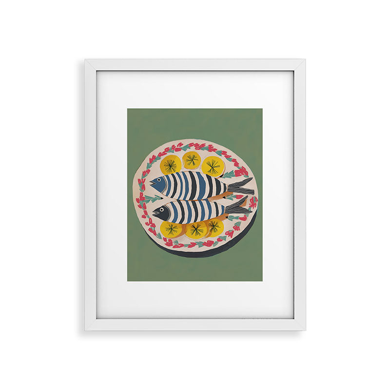 Mediterranean Fish Plate Framed Art Print Gallery Image 26