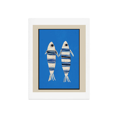 Minimal Fish on Blue Art Print Gallery Image 7