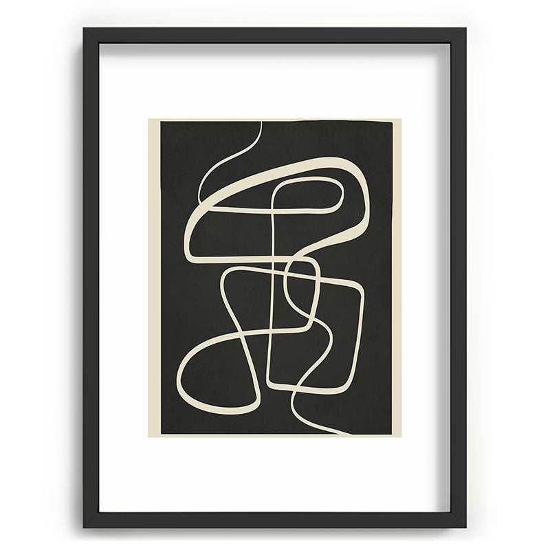 Modern Abstract Lines - Noir Framed Art Print Gallery Image 61