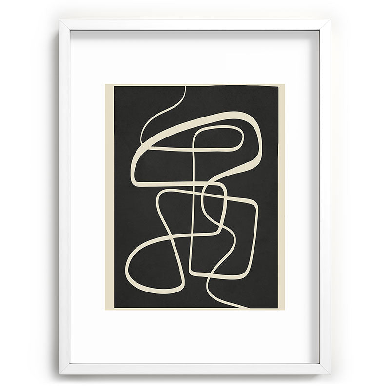 Modern Abstract Lines - Noir Framed Art Print Gallery Image 78