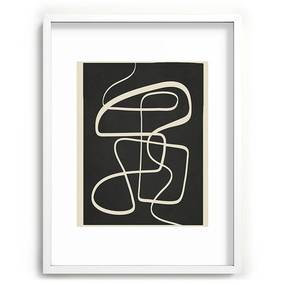 Modern Abstract Lines - Noir Framed Art Print Gallery Image 78
