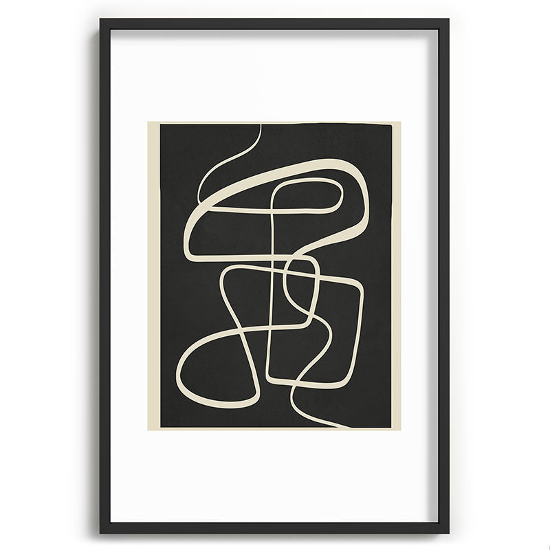 Modern Abstract Lines - Noir Framed Art Print Gallery Image 62