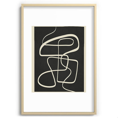 Modern Abstract Lines - Noir Framed Art Print Gallery Image 74