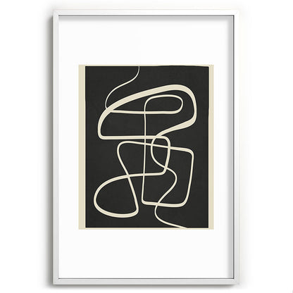 Modern Abstract Lines - Noir Framed Art Print Gallery Image 80