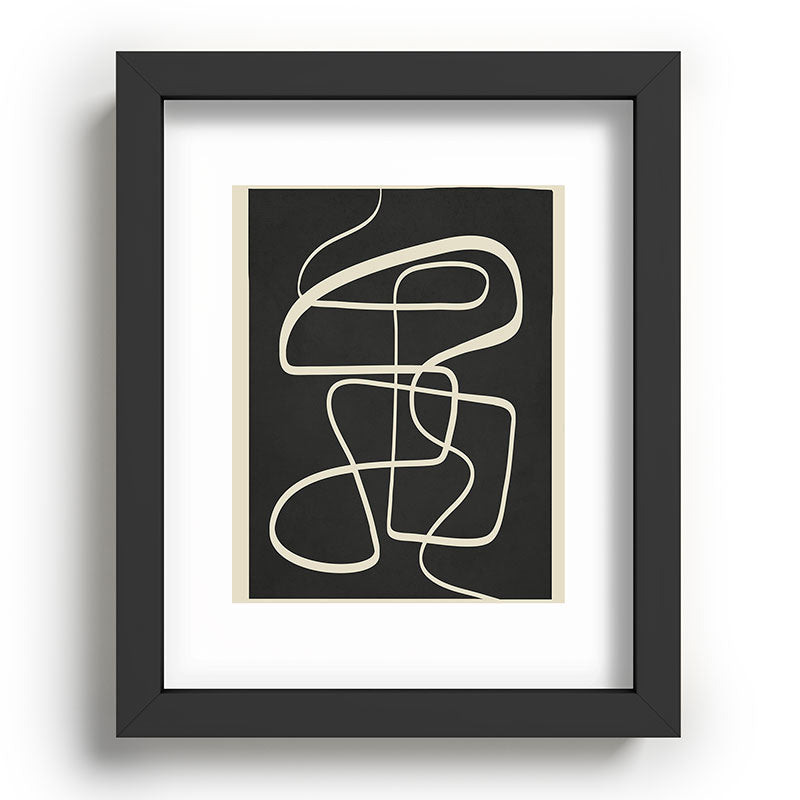 Modern Abstract Lines - Noir Framed Art Print Gallery Image 57