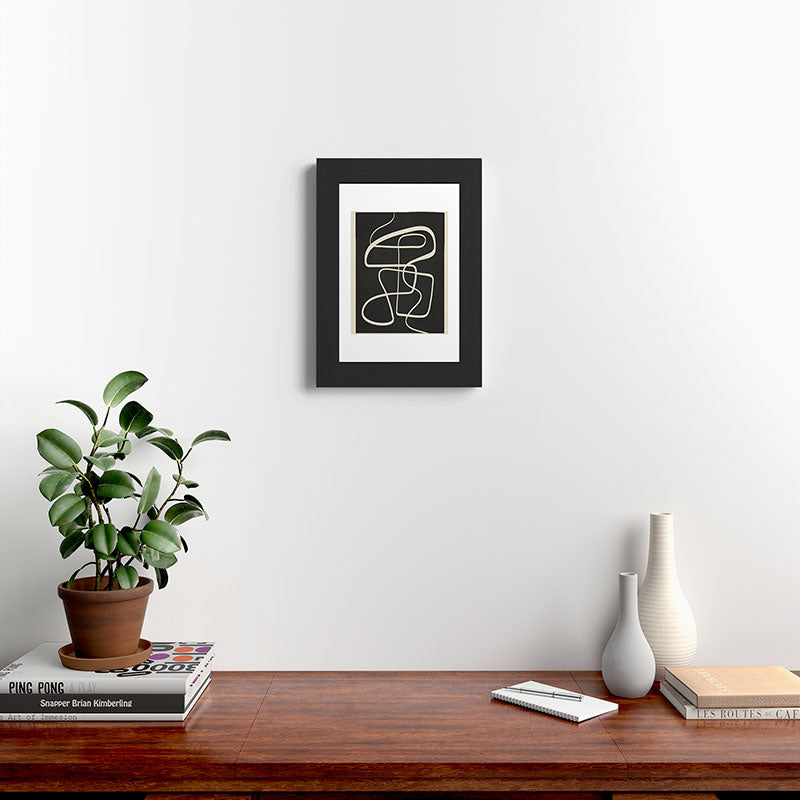 Modern Abstract Lines - Noir Framed Art Print Gallery Image 31