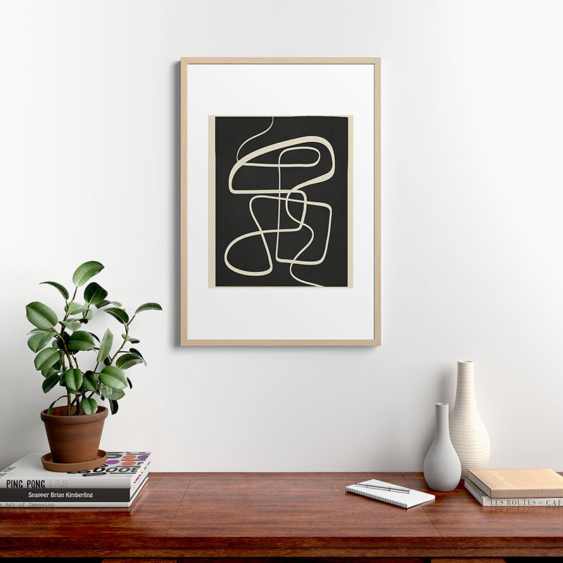 Modern Abstract Lines - Noir Framed Art Print Gallery Image 20