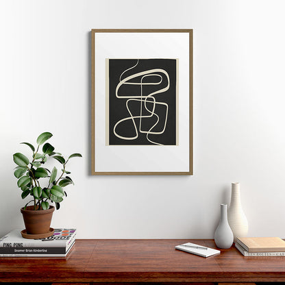 Modern Abstract Lines - Noir Framed Art Print Gallery Image 13