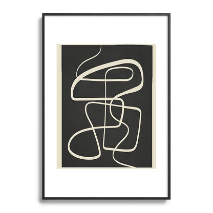 Modern Abstract Lines - Noir Framed Art Print Gallery Image 83