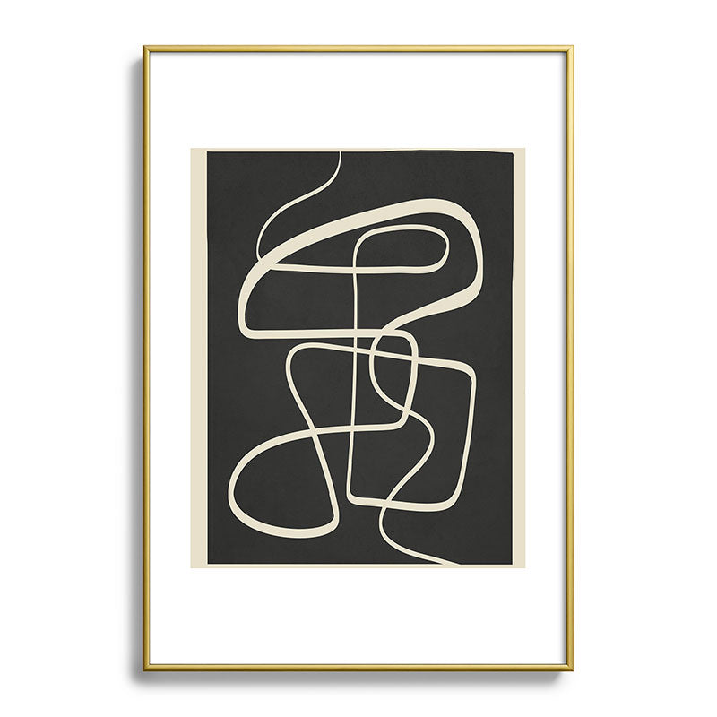 Modern Abstract Lines - Noir Framed Art Print Gallery Image 90