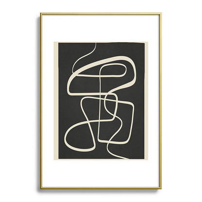 Modern Abstract Lines - Noir Framed Art Print Gallery Image 90