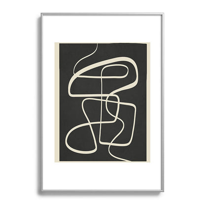 Modern Abstract Lines - Noir Framed Art Print Gallery Image 97