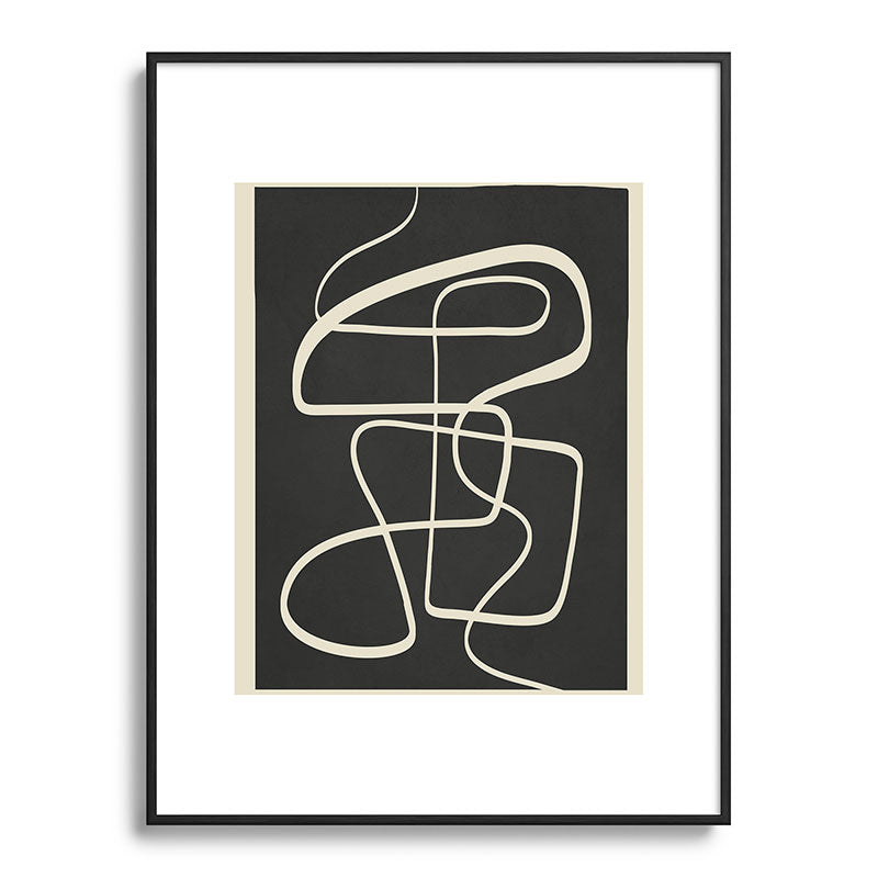 Modern Abstract Lines - Noir Framed Art Print Gallery Image 84