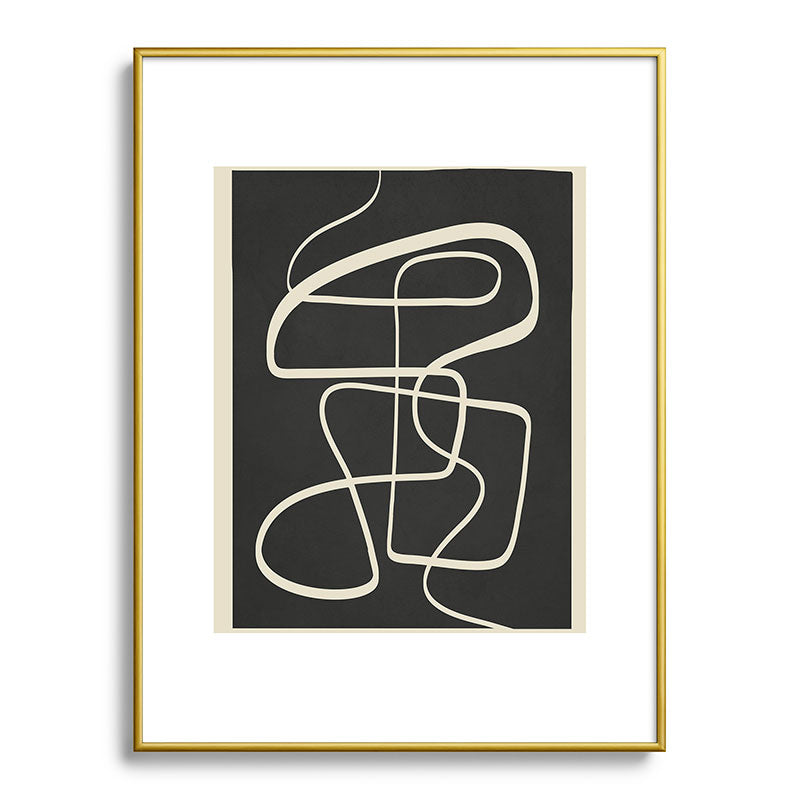 Modern Abstract Lines - Noir Framed Art Print Gallery Image 92
