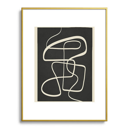 Modern Abstract Lines - Noir Framed Art Print Gallery Image 91
