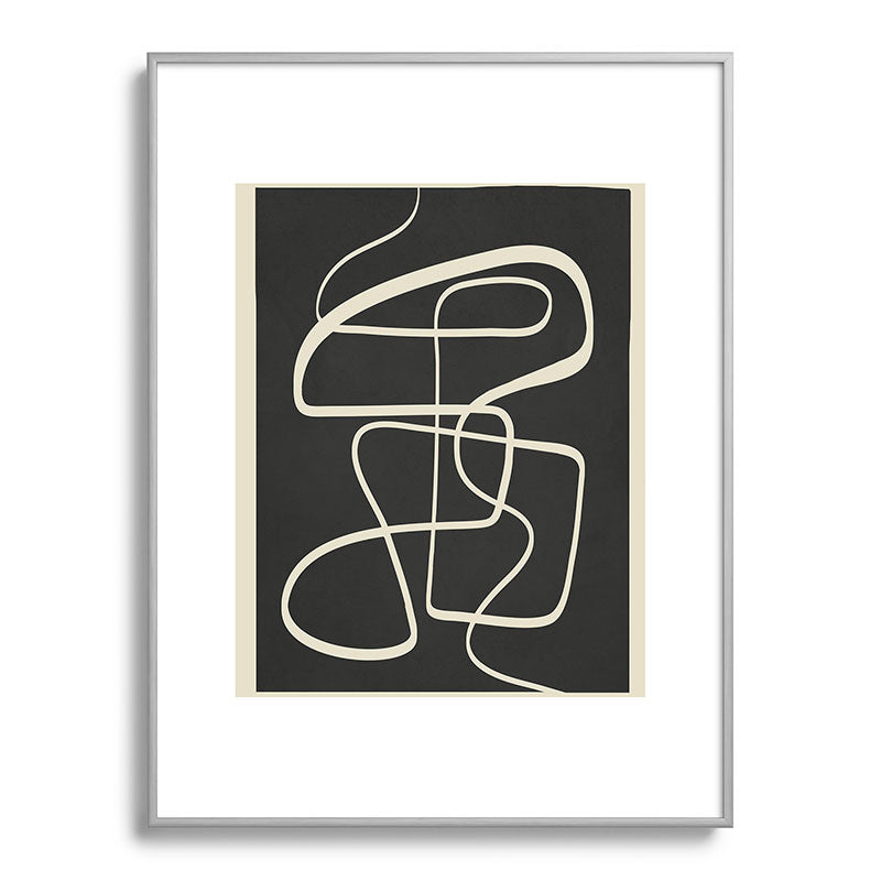 Modern Abstract Lines - Noir Framed Art Print Gallery Image 99