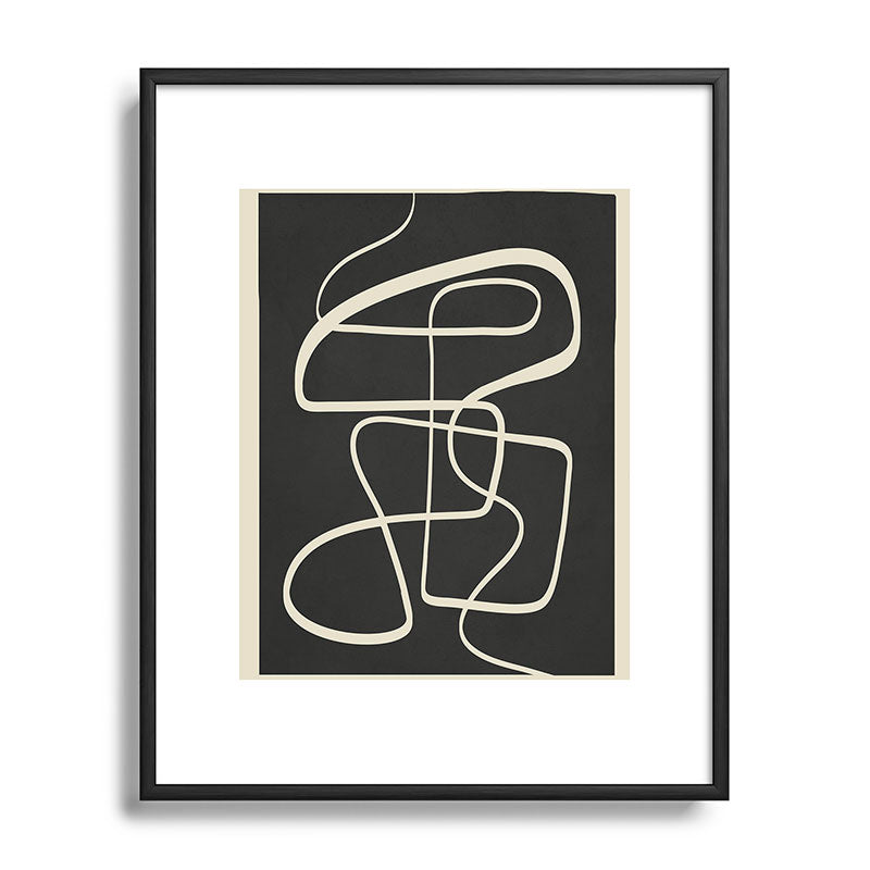 Modern Abstract Lines - Noir Framed Art Print Gallery Image 81