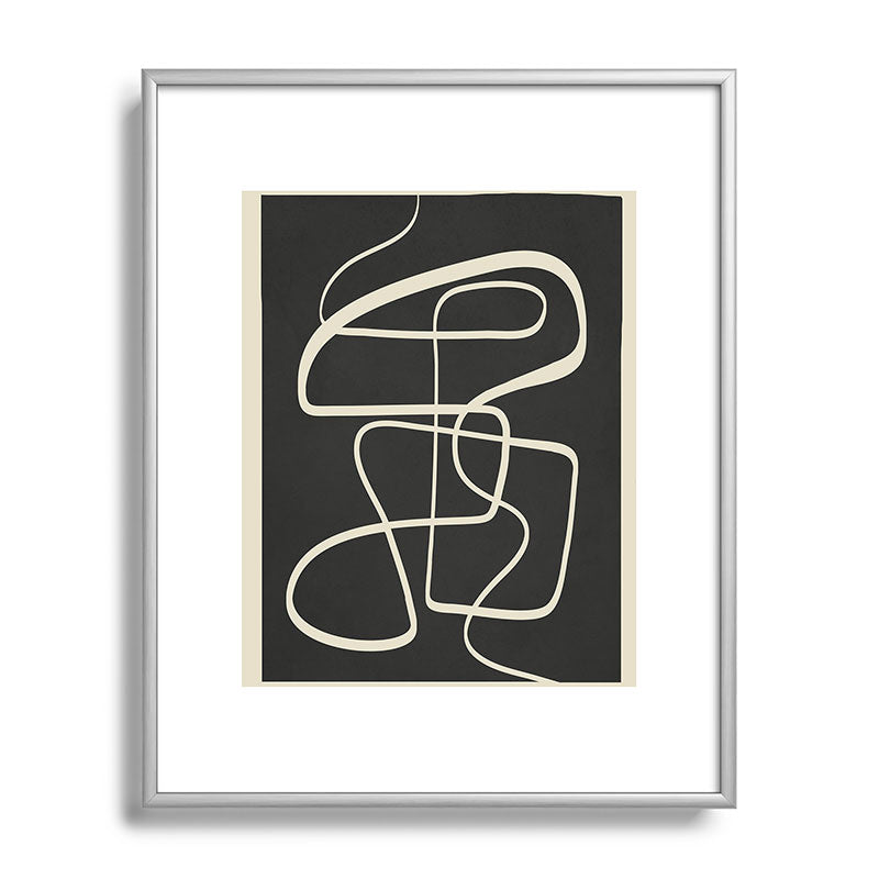 Modern Abstract Lines - Noir Framed Art Print Gallery Image 95